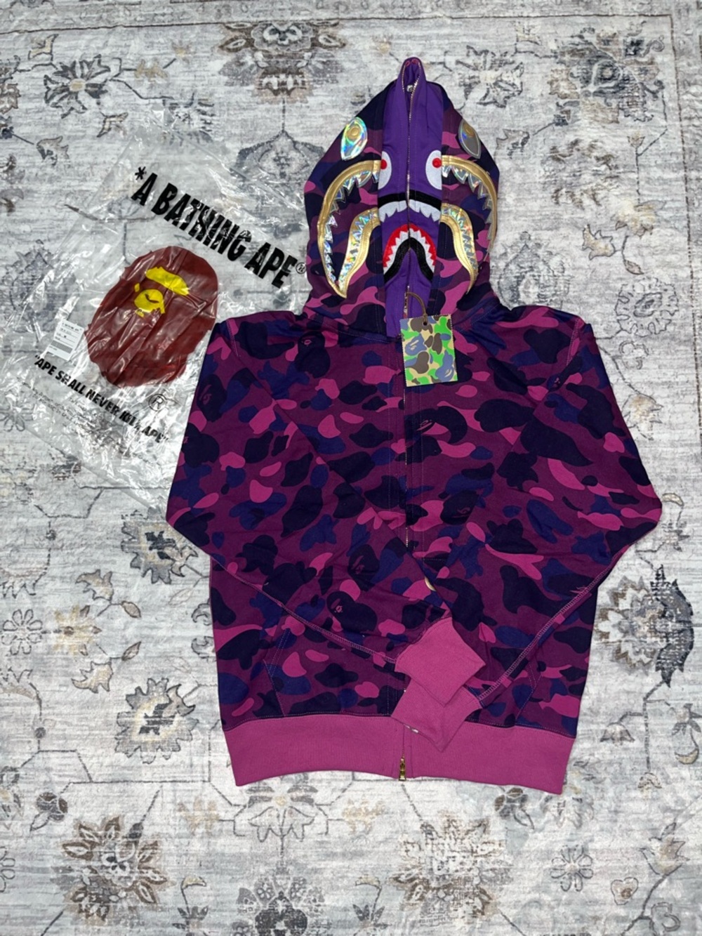 Purple Camo Bape Zip Up Hoodie
